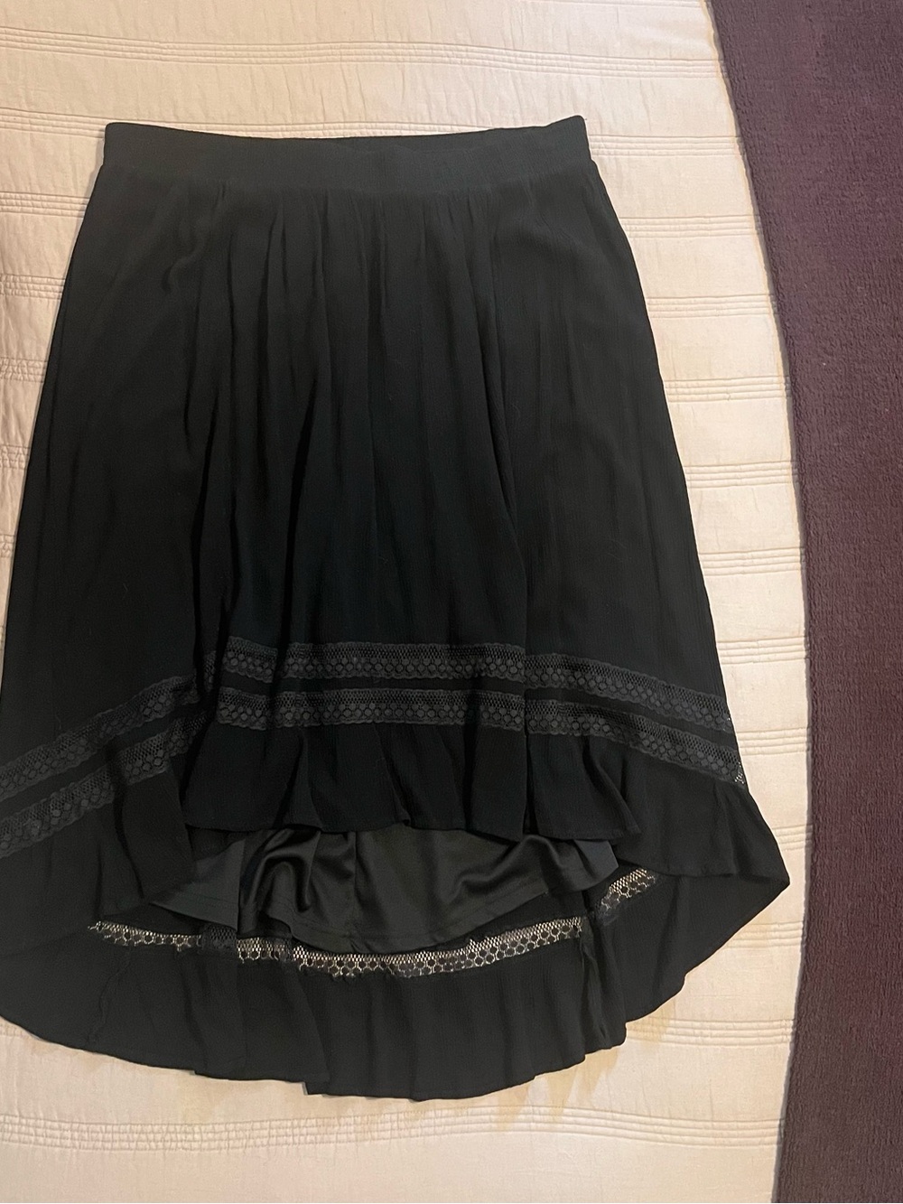 torrid Black High-Low Lace-Trim Skirt Elegant Goth Feminine